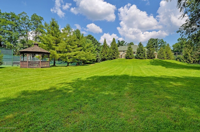 view of yard with a gazebo