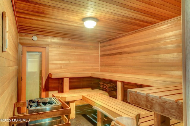 7 Mccampbell Rd, Holmdel, NJ 07733 - sauna / steam room with wood walls and wooden ceiling