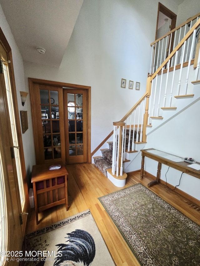 804 Brookside Dr, Toms River, NJ 08753 - stairway featuring wood finished floors and high vaulted ceiling