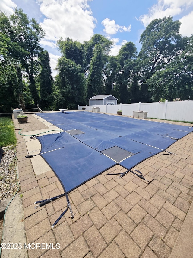 804 Brookside Dr, Toms River, NJ 08753 - view of pool featuring a diving board, a patio, and view of scattered trees