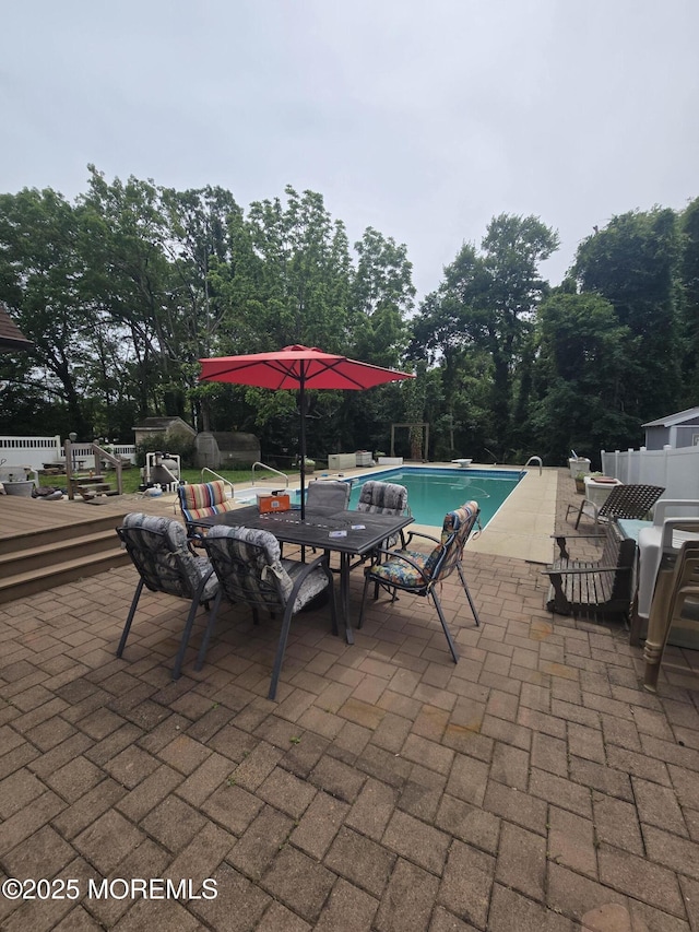 804 Brookside Dr, Toms River, NJ 08753 - swimming pool featuring a patio area, outdoor dining area, and a diving board
