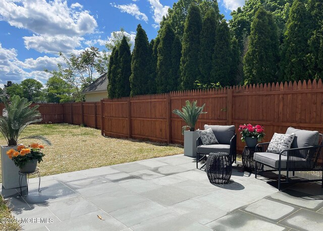 view of patio with an outdoor living space