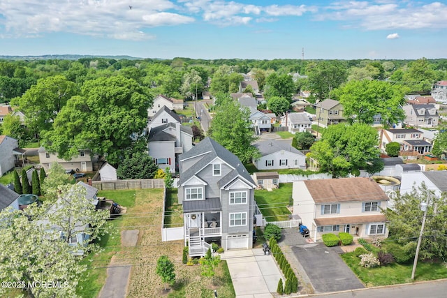 aerial view of residential area