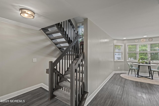 142 Orchid Ct, Toms River, NJ 08753 - stairs featuring baseboards and wood finished floors