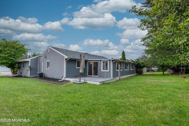 129 Guadeloupe Dr, Toms River, NJ 08757 - rear view of house featuring a yard, central AC, and a patio