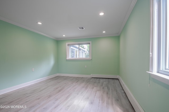 129 Guadeloupe Dr, Toms River, NJ 08757 - unfurnished room with crown molding, wood finished floors, baseboards, and recessed lighting
