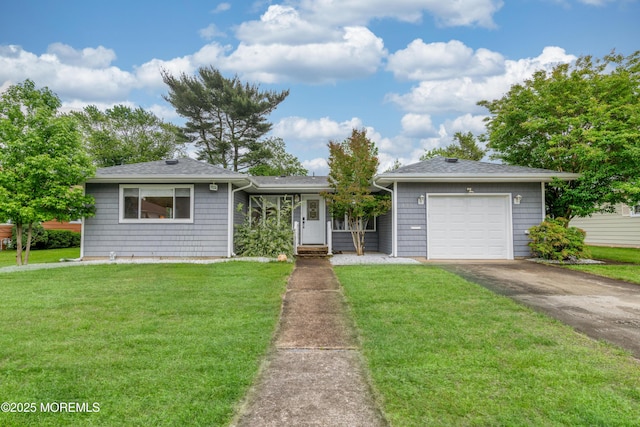 129 Guadeloupe Dr, Toms River, NJ 08757 - view of front of property featuring asphalt driveway, an attached garage, a front lawn, and roof with shingles