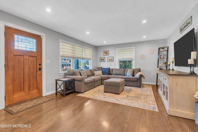 18 Franklin Pkwy, West Long Branch, NJ 07764 - living room with wood finished floors, healthy amount of natural light, recessed lighting, and baseboards