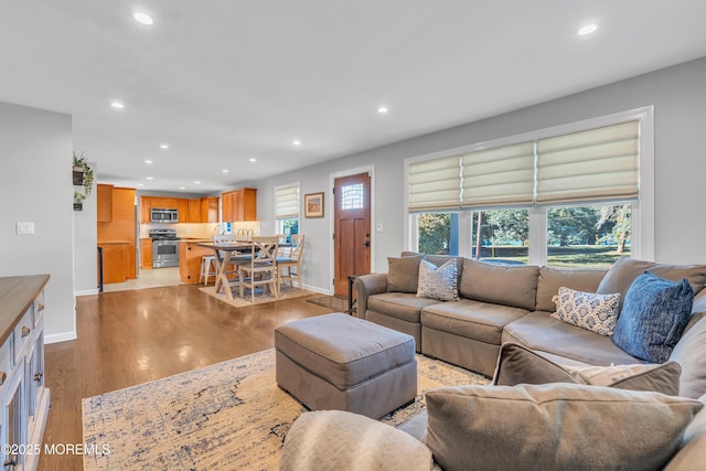 18 Franklin Pkwy, West Long Branch, NJ 07764 - living area featuring recessed lighting, baseboards, and light wood finished floors