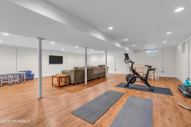 18 Franklin Pkwy, West Long Branch, NJ 07764 - exercise area featuring recessed lighting and wood finished floors