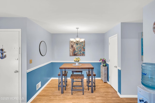 3403 Bridge Ave Unit 2, Point Pleasant, NJ 08742 - dining room with a chandelier, wood finished floors, and baseboards