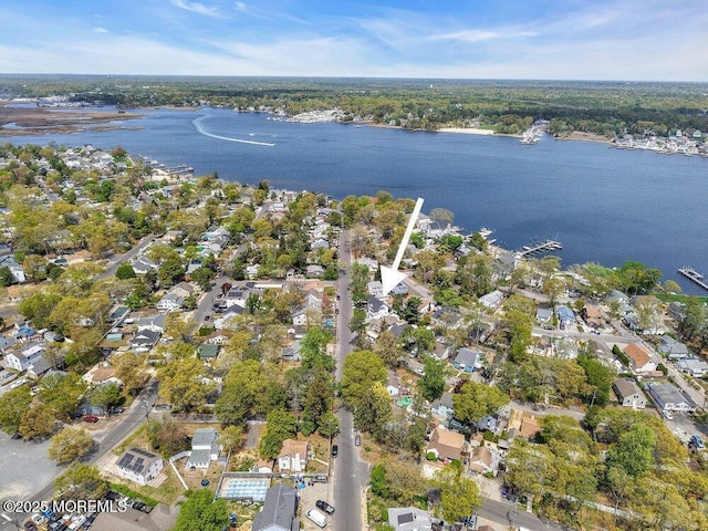 74 Dock Rd, Brick, NJ 08723 - aerial view of property and surrounding area featuring a large body of water and nearby suburban area