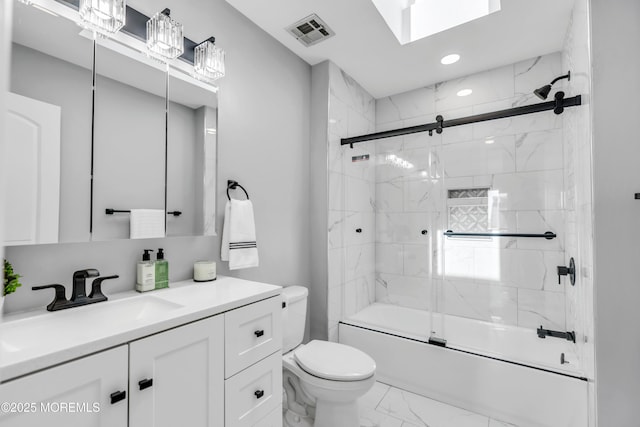 3 Toledo Dr, Brick, NJ 08723 - bathroom with marble finish flooring, vanity, enclosed tub / shower combo, and recessed lighting