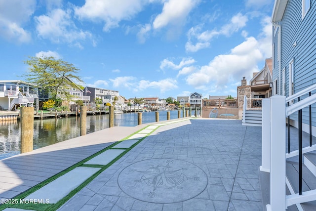 3 Toledo Dr, Brick, NJ 08723 - view of patio / terrace with a water view, a boat dock, and a residential view
