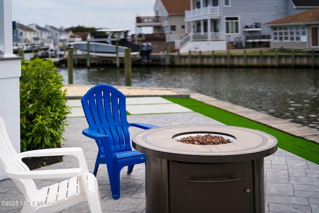 3 Toledo Dr, Brick, NJ 08723 - view of patio / terrace with a water view, a residential view, and a fire pit
