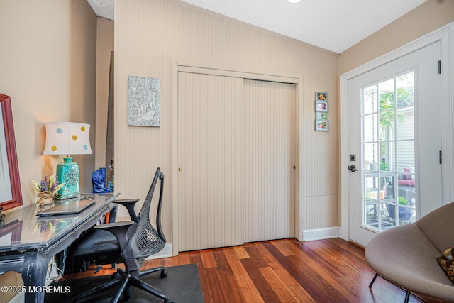 178 Loganberry Ln, Freehold, NJ 07728 - home office featuring wood finished floors and baseboards