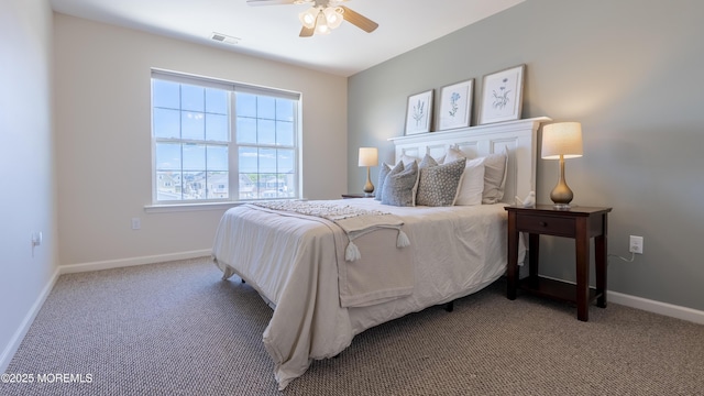 43 W Susquehanna Dr, Little Egg Harbor, NJ 08087 - bedroom with baseboards, carpet, and a ceiling fan