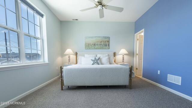 43 W Susquehanna Dr, Little Egg Harbor, NJ 08087 - bedroom featuring carpet floors, baseboards, and ceiling fan