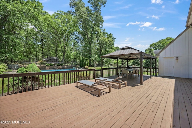 164 Lemon Rd, Farmingdale, NJ 07727 - wooden terrace featuring a gazebo and outdoor dining space