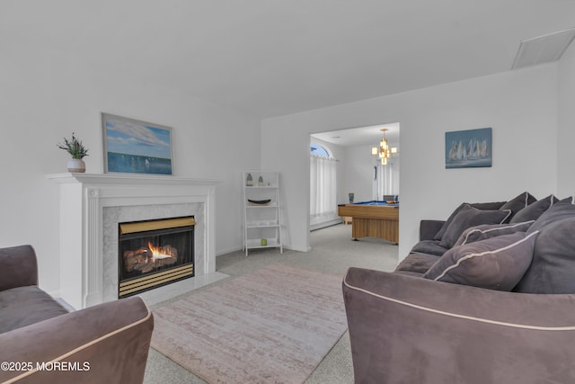 687 Princeton Ave, Brick, NJ 08724 - carpeted living area with billiards and a high end fireplace