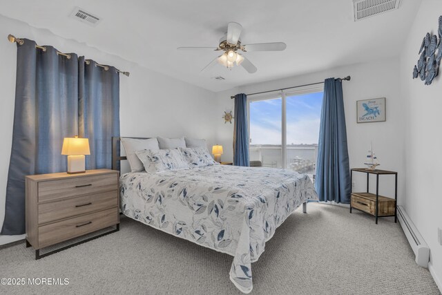 687 Princeton Ave, Brick, NJ 08724 - carpeted bedroom with baseboard heating and ceiling fan