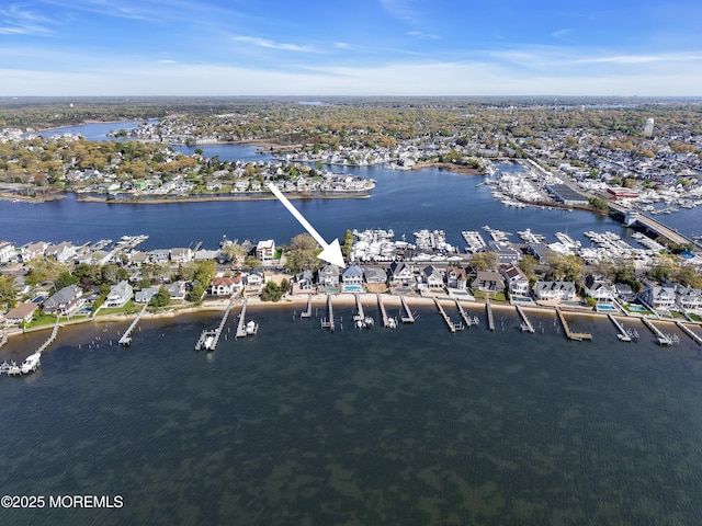 687 Princeton Ave, Brick, NJ 08724 - aerial view of residential area featuring a nearby body of water and a marina
