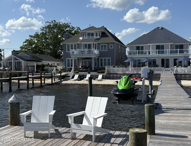 687 Princeton Ave, Brick, NJ 08724 - dock featuring a balcony and a water view