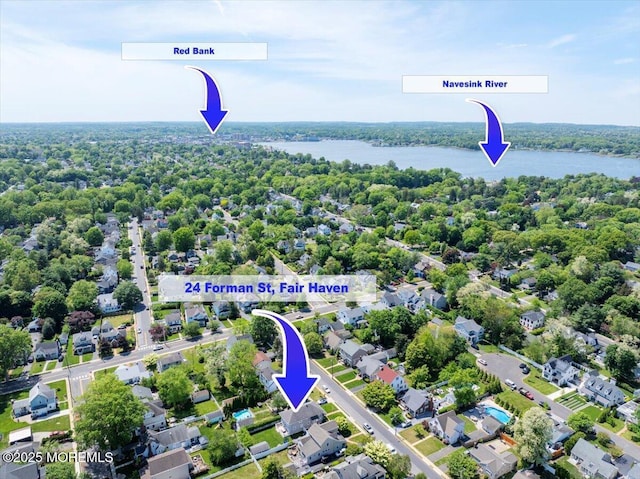 aerial view of a large body of water