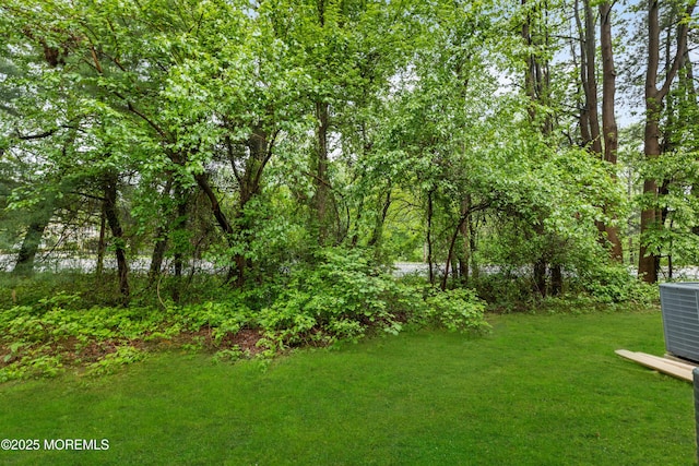 293 Gloucester Ct, Matawan, NJ 07747 - view of grassy yard with central AC