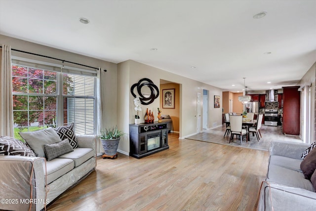 1041 Aumack Rd, Jackson, NJ 08527 - living room featuring light wood-type flooring, baseboards, and recessed lighting