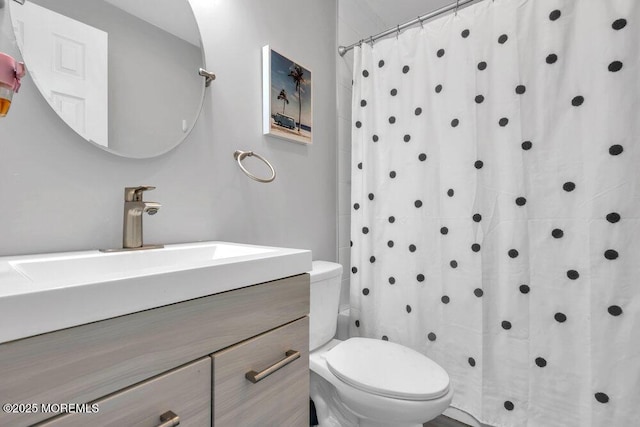 37 Bimini Rd, Brick, NJ 08723 - bathroom featuring toilet, vanity, and a shower with shower curtain