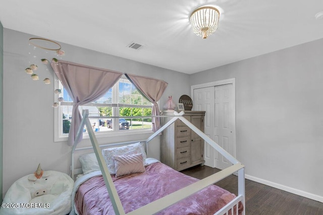 37 Bimini Rd, Brick, NJ 08723 - bedroom with dark wood-style floors, baseboards, and a closet