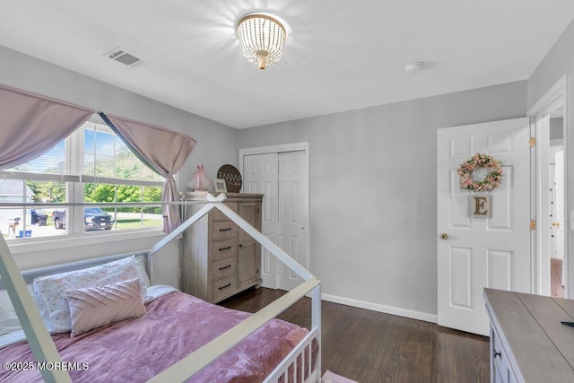 37 Bimini Rd, Brick, NJ 08723 - bedroom featuring dark wood-style flooring, baseboards, and a closet