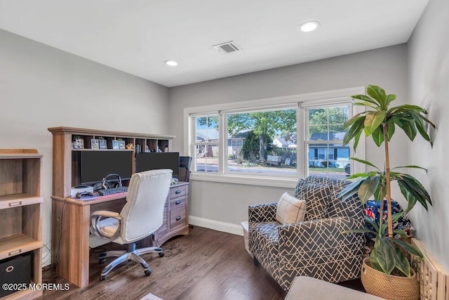 37 Bimini Rd, Brick, NJ 08723 - office area with baseboards, dark wood finished floors, and recessed lighting