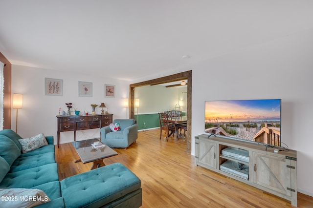 living room featuring wood finished floors