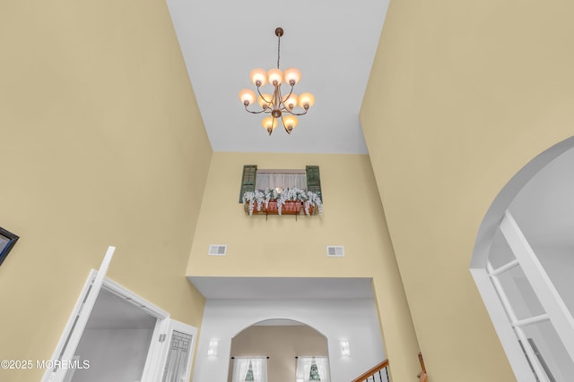 1042 Maxim Southard Rd, Howell, NJ 07731 - detailed view of arched walkways and a chandelier