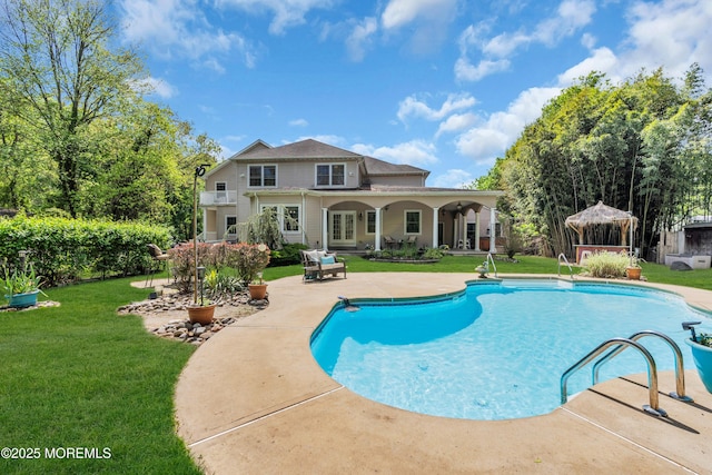 1042 Maxim Southard Rd, Howell, NJ 07731 - outdoor pool featuring a patio and a yard