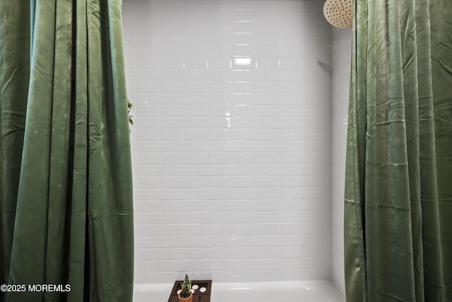 bathroom view of a tile shower