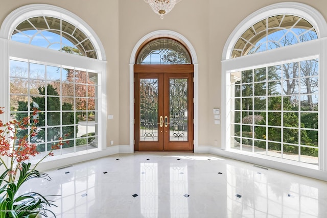 1015 Forrest Rd, Brielle, NJ 08730 - tiled entryway with french doors