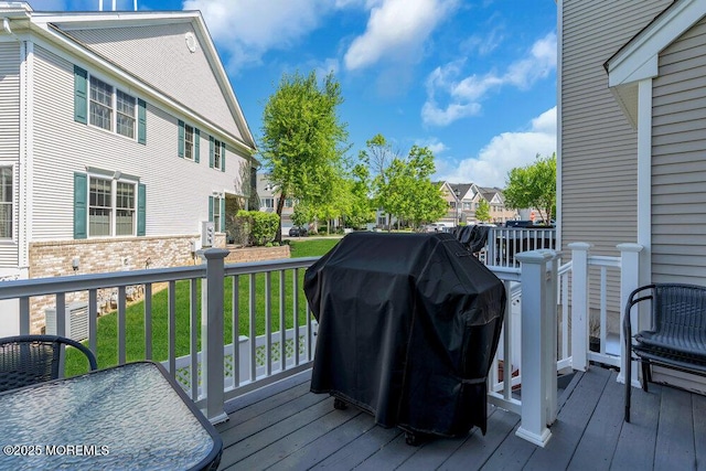 59 Inwood Dr, Manalapan, NJ 07726 - deck featuring a residential view, a grill, and a yard