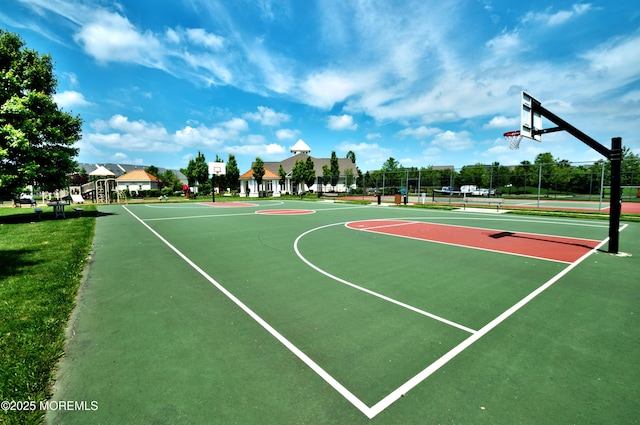 59 Inwood Dr, Manalapan, NJ 07726 - view of sport court featuring community basketball court and a tennis court