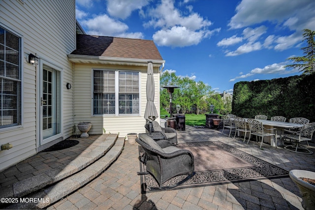 view of patio with outdoor dining area