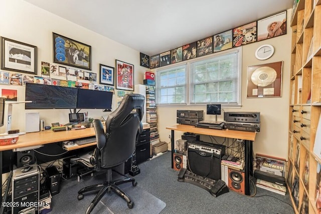 office area featuring carpet floors