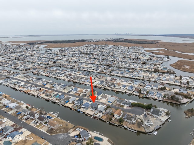 42 W Mohawk Dr, Little Egg Harbor, NJ 08087 - aerial view of property's location featuring a large body of water and nearby suburban area
