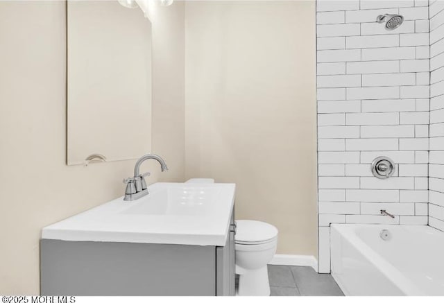 1031 3rd Ave, Asbury Park, NJ 07712 - full bathroom featuring tile patterned flooring, toilet, vanity, tub / shower combination, and baseboards