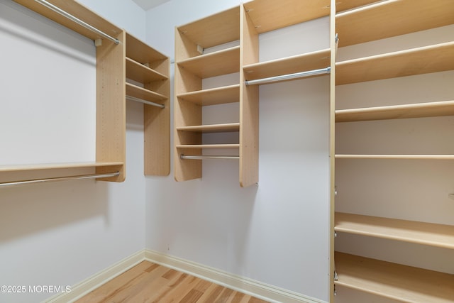 spacious closet with wood finished floors
