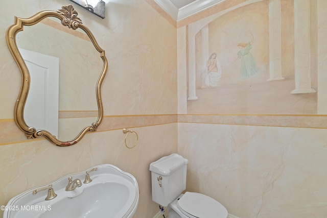 half bathroom with a sink and toilet