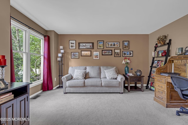 13 Dori Ln, Barnegat, NJ 08005 - living area with light carpet, baseboards, and an office area