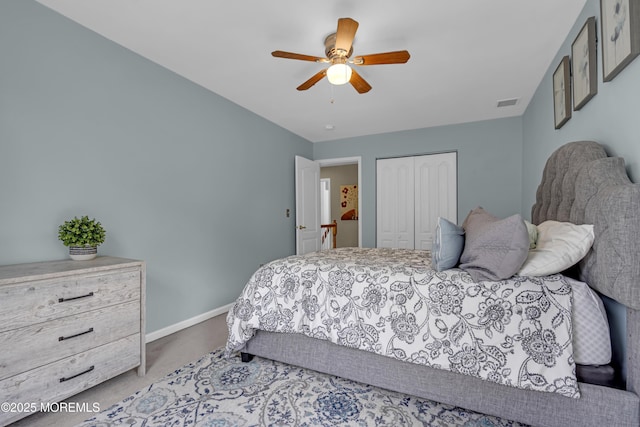 13 Dori Ln, Barnegat, NJ 08005 - carpeted bedroom featuring baseboards, a closet, and ceiling fan