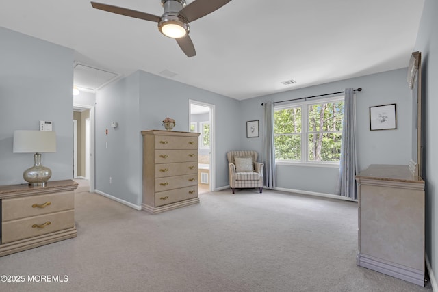 13 Dori Ln, Barnegat, NJ 08005 - sitting room with attic access, ceiling fan, carpet flooring, and baseboards